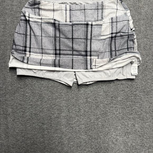Foray Golf Skirt Skort Women's Large Gray Plaid Nylon Under Shorts Stretch - Picture 4 of 7